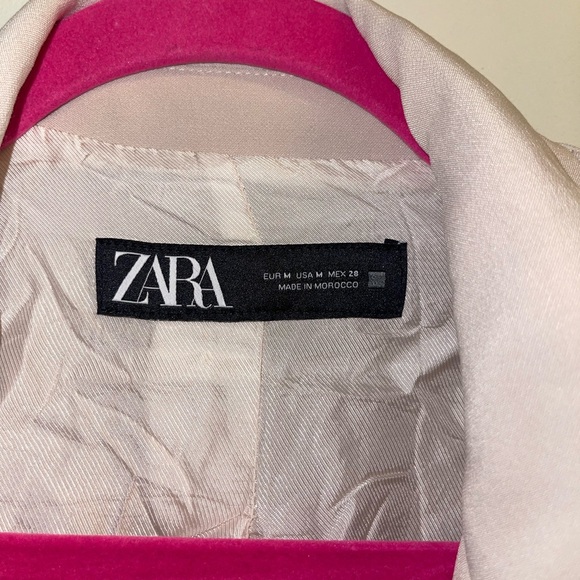 Zara Sand Open Front Blazer with Rolled-Up Sleeves M - Picture 8 of 9